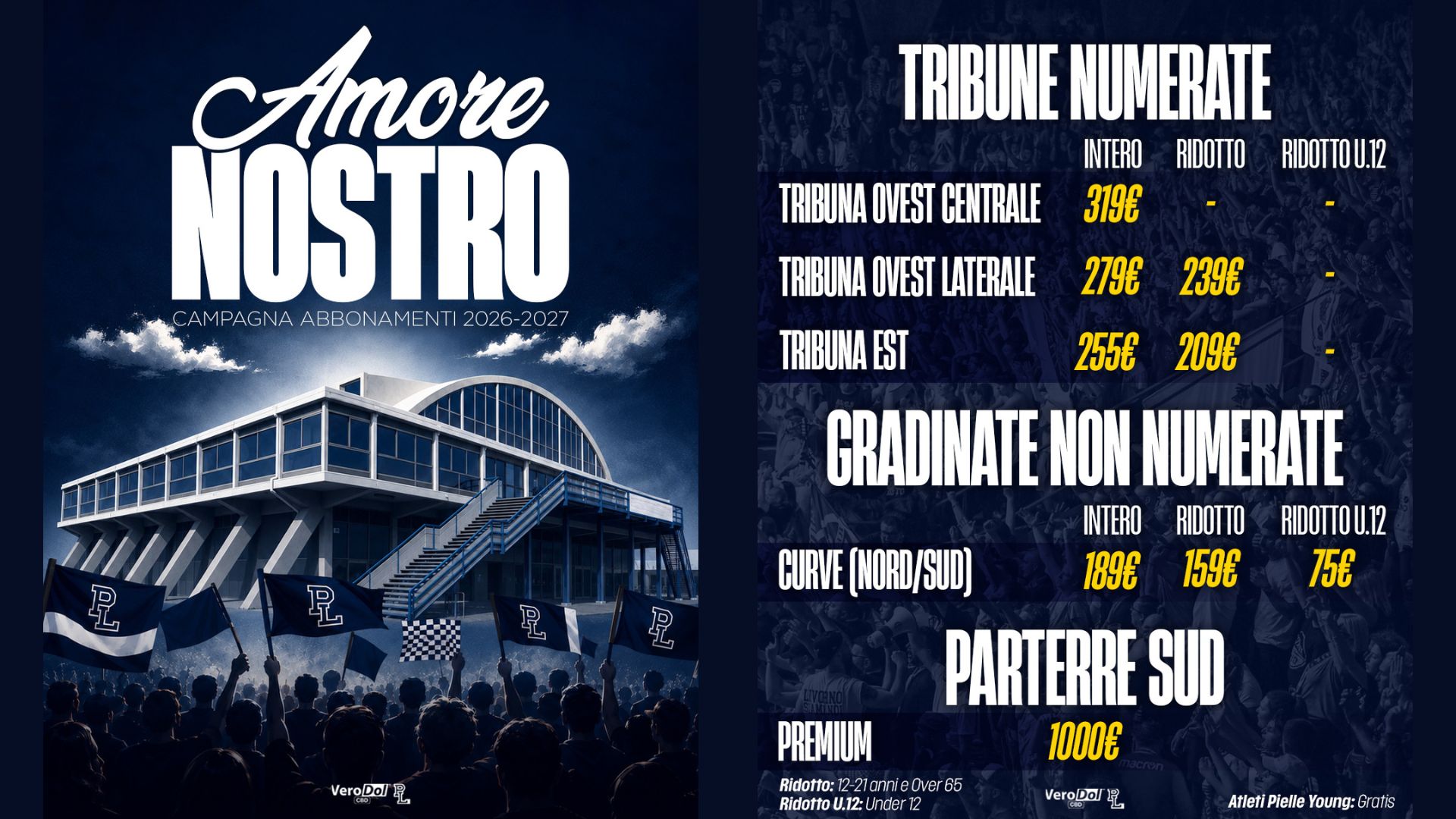 AMORE NOSTRO: al via la Campagna Abbonamenti 2026/2027